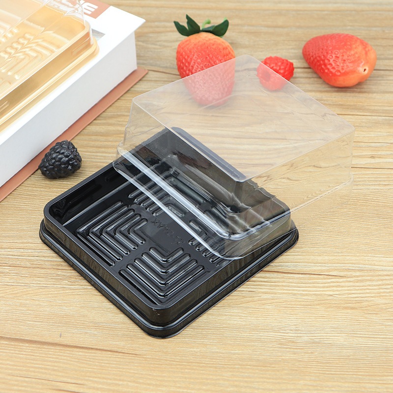 [10->50cái] Hộp vuông đế đen JLH12-12/ XY12-12 vừa bánh 250-300g, Hộp bánh trung thu, xôi, rau câu