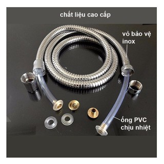 Dây vòi sen tắm, dây vòi xịt vệ sinh inox cao cấp, chiều dài 1m5, dây sen lò xo bền bĩ, sang trọng