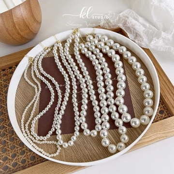 [Cao Cấp] Vòng Cổ Ngọc Trai Nữ Dây Chuyền Ngọc Trai Nhân Tạo Nhiều Size Cổ Điển Vòng Ngọc Trai Ngắn - KL.STUDIO N19