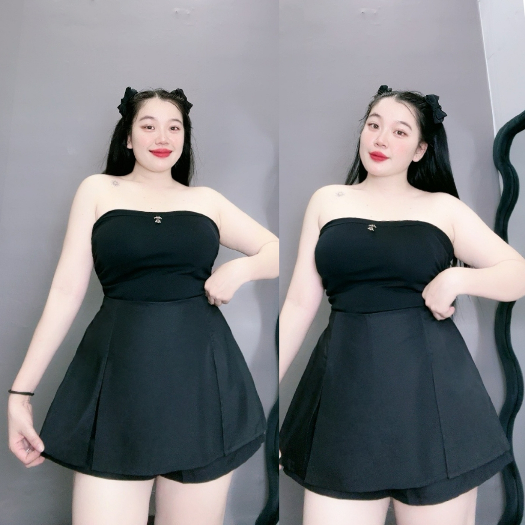 Quần Giả Váy Xẻ 2 Bên Bigsize Nữ,Quần Váy Lưng Thun Co Giãn Big Size Vải Tuyết Chéo Mềm Mại Mát GVC
