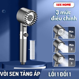 Vòi sen tăng áp ba chế độ LUXHOME áp suất cao, tích hợp bàn chải massage cơ thể.