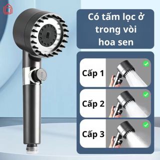 Vòi sen tăng áp ba chế độ LUXHOME áp suất cao, tích hợp bàn chải massage cơ thể.