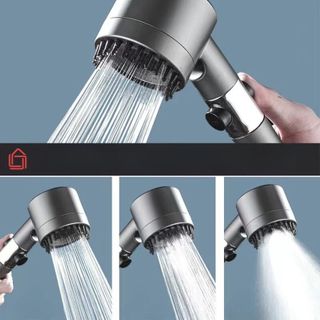 Vòi sen tăng áp ba chế độ LUXHOME áp suất cao, tích hợp bàn chải massage cơ thể.