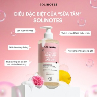 Sữa tắm hương nước hoa Solinotes Rose sữa tắm cấp ẩm lành tính thành phần thiên nhiên