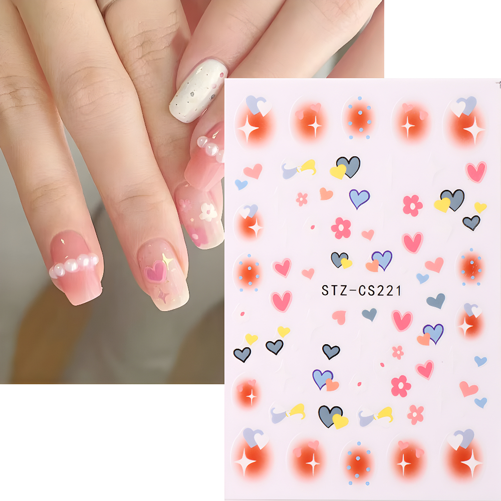 Sticker hoa hồng, sticker dán móng xu hướng, dán móng nghệ thuật - phụ kiện  trang trí nail