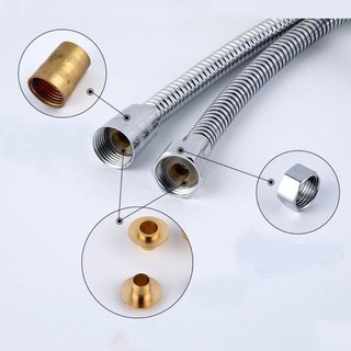 HCM >> Dây vòi sen nhà tắm INOX  304 1.5M chịu nước nóng 90 độ C - Dây cấp nước vòi sen, vòi toilet