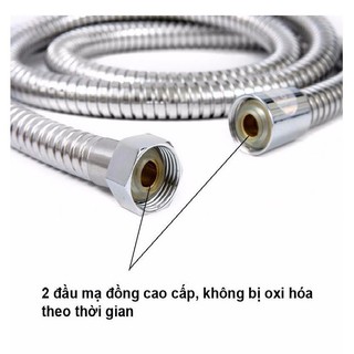HCM >> Dây vòi sen nhà tắm INOX  304 1.5M chịu nước nóng 90 độ C - Dây cấp nước vòi sen, vòi toilet