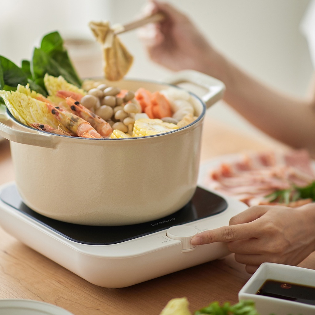 Bếp hồng ngoại mini Lock&Lock Bianco Mini infrared cooker 220V, 1300W Màu ngà - EJI136IVY - K-MALL