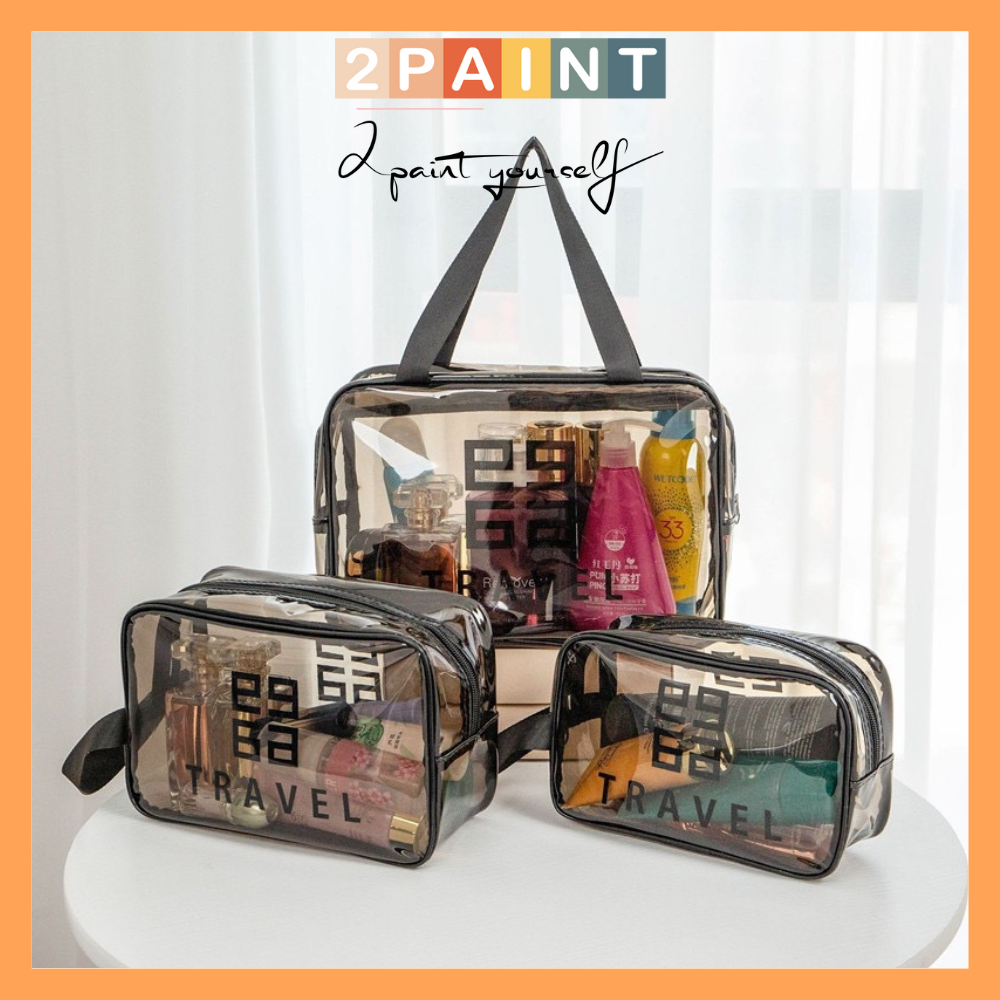 Túi đựng mỹ phẩm du lịch Travel bag trong suốt đựng đồ trang điểm, đồ cá nhân 2PAINT P27