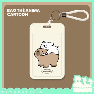 [Sẵn VN] Bao Đựng Thẻ Nhân Viên Dọc Nhựa ABS Phong Cách Nhân Vật Hoạt Hình Chuột Lang Nước Capybara Vui Nhộn Funny