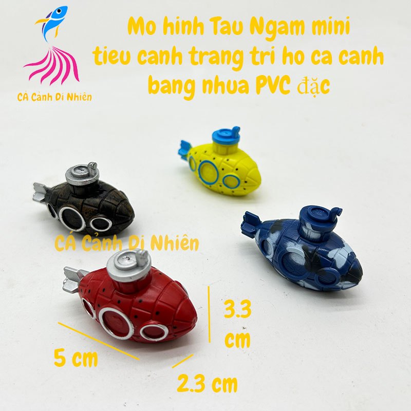 Mô hình tàu ngầm MINI bằng nhựa PVC nhiều màu trang trí hồ cá cảnh ...