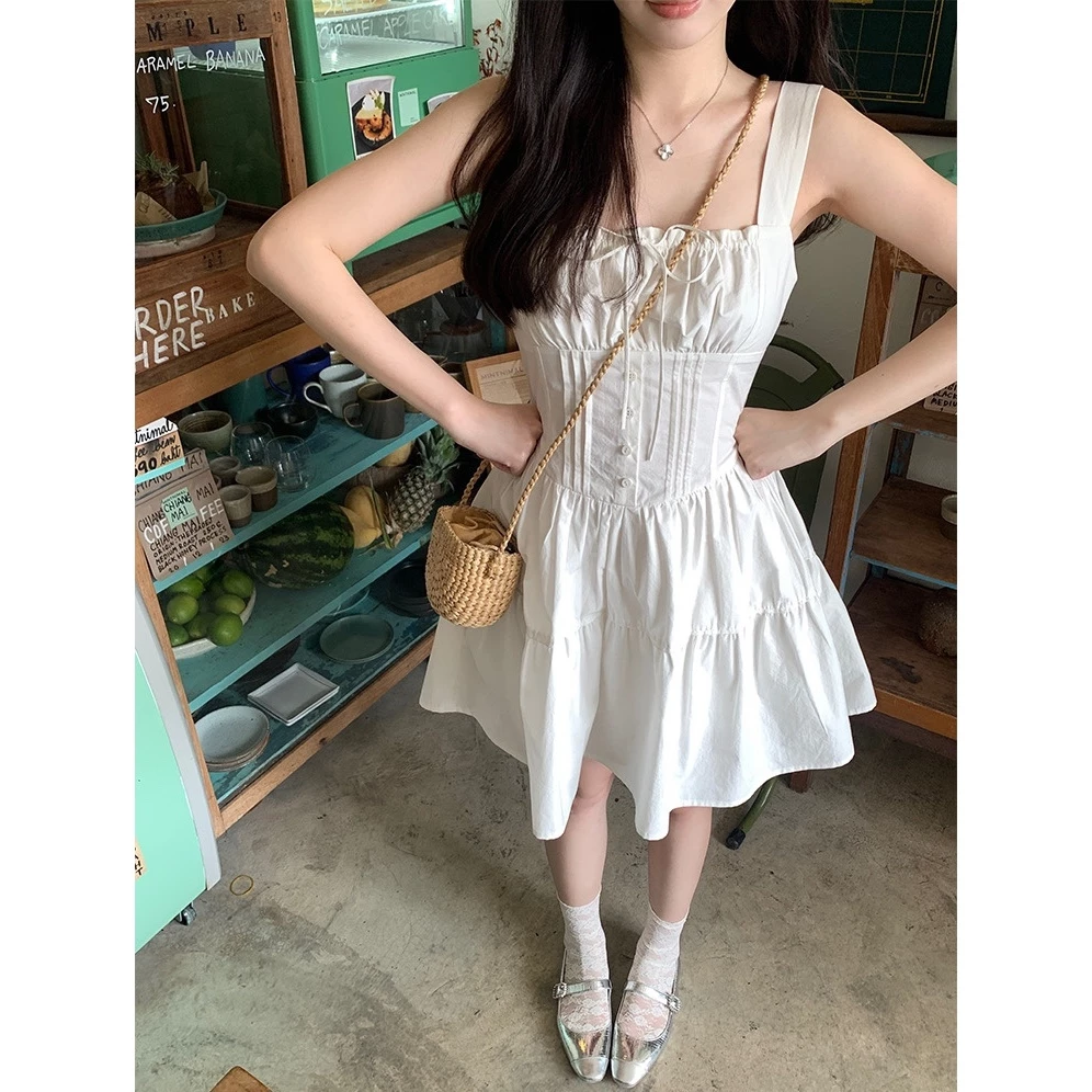 Váy Kaki Trắng 2 Dây