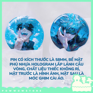 [Sẵn VN] Pin Ghim Huy Hiệu 58mm Chất Liệu Thiếc Không Rỉ Phủ Nhựa Hologram Lấp Lánh Nhân Vật Anime Manga Jujutsu Kaisen