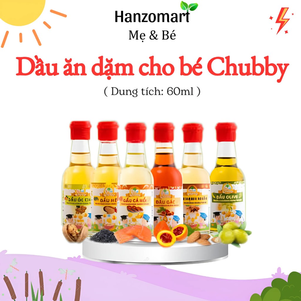 Dầu ăn dặm cho bé từ 6 tháng Chubby chính hãng hanzomart
