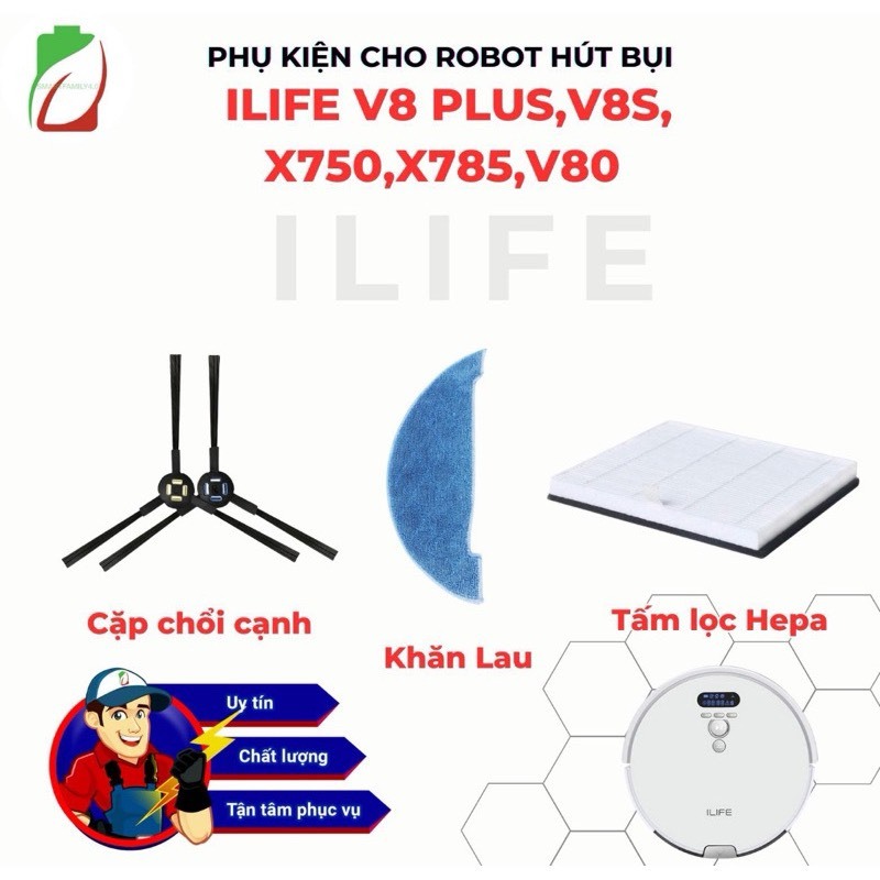 PHỤ KIỆN ROBOT HÚT BỤI ILIFE V8s,v8,v80 pro, X750,X785 CHÍNH HÃNG Shopee Việt Nam
