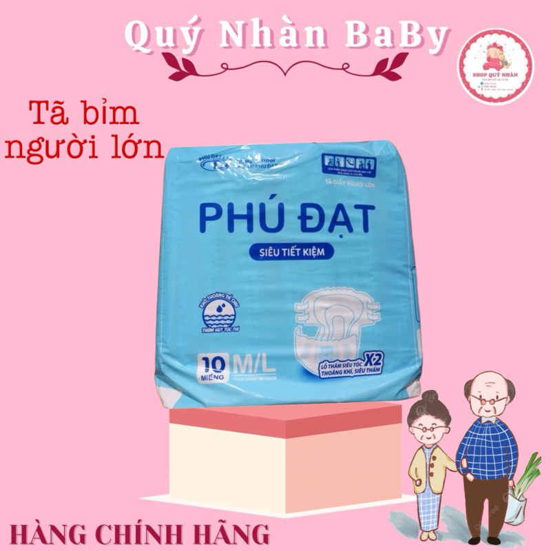 10 miếng bỉm Trần dán người già Phú ĐẠT/ML 50-80kg | Shopee Việt Nam