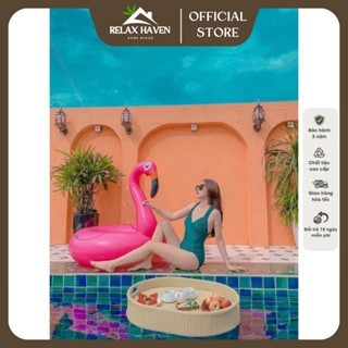 Khay Nổi Bể Bơi Mây Nhựa Cao Cấp Hình Oval, Sang Chảnh Và Xin Xò Relax Haven - Decor Bể Bơi, Homestay, Khách Sạn/HCM