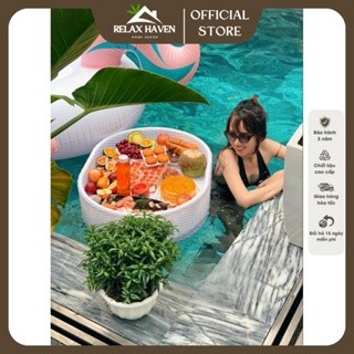 Khay Nổi Bể Bơi Mây Nhựa Cao Cấp Hình Oval, Sang Chảnh Và Xin Xò Relax Haven - Decor Bể Bơi, Homestay, Khách Sạn/HCM