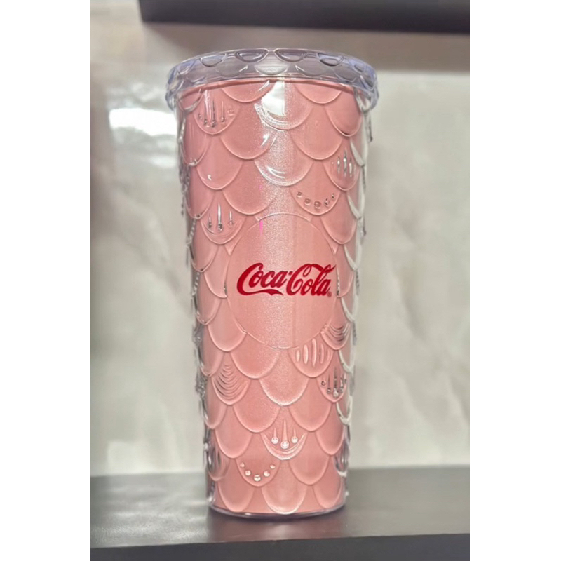 [COCA-COLA] Ly Nhựa 2 Lớp Vảy Cá Hồng Lấp Lánh 700ml Kèm Ống Hút ...