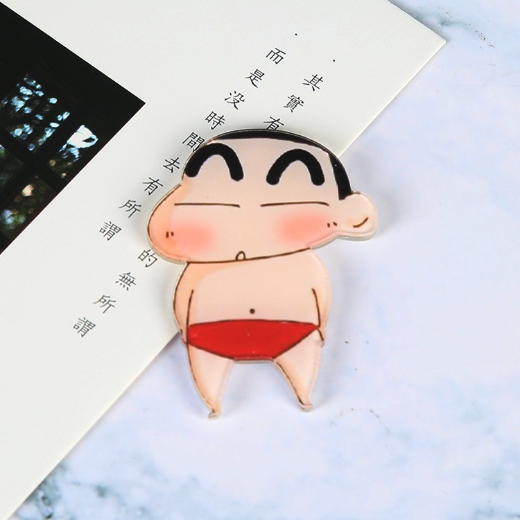 Combo 10 Huy hiệu ghim pin cài áo Shin cực dễ thương 4cm 5cm