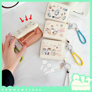 [Sẵn VN] Ví Đựng Thẻ Nhỏ Gọn Tiện Dụng 3 Ngăn Da Pu Hoạ Tiết Phong Cách Hình Mèo Cat Đáng Yêu Cute