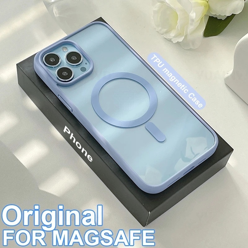 Ốp điện thoại viền màu KOLEAD P46 hỗ trợ sạc từ tính, chống va đập dành cho các dòng iphone 11 12 13 14 15 Pro Promax