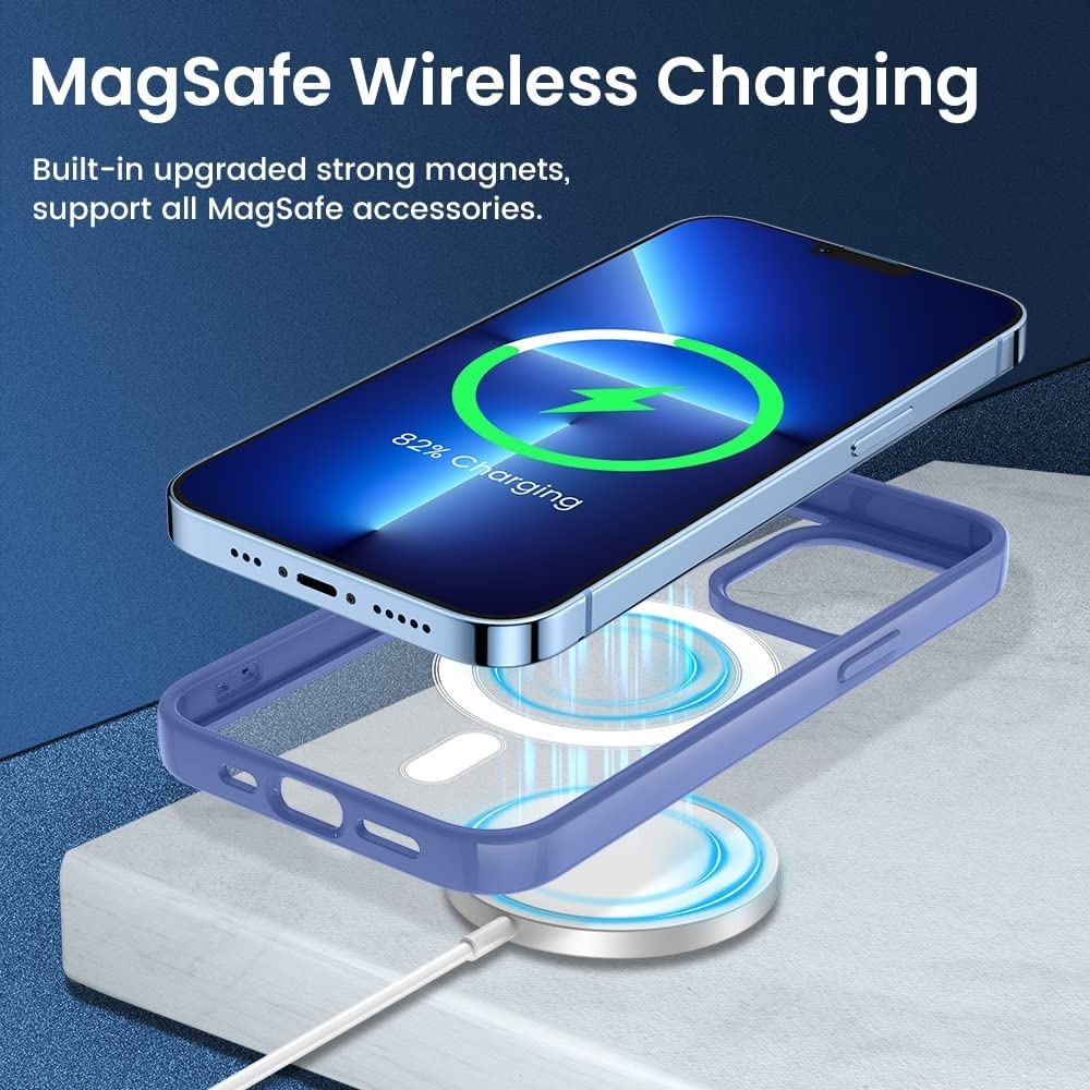 Ốp điện thoại viền màu KOLEAD P46 hỗ trợ sạc từ tính, chống va đập dành cho các dòng iphone 11 12 13 14 15 Pro Promax