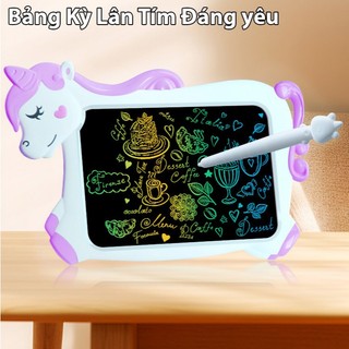 Bảng Vẽ Điện Tử Tự Xóa Dạ Quang Đa Sắc Màu Hình Cá Sấu Đáng Yêu Và Kỳ Lân Unicorn 10 Inch Tặng Kèm Pin - Bảng Tập Viết
