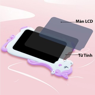 Bảng Vẽ Điện Tử Tự Xóa Dạ Quang Đa Sắc Màu Hình Cá Sấu Đáng Yêu Và Kỳ Lân Unicorn 10 Inch Tặng Kèm Pin - Bảng Tập Viết