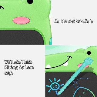 Bảng Vẽ Điện Tử Tự Xóa Dạ Quang Đa Sắc Màu Hình Cá Sấu Đáng Yêu Và Kỳ Lân Unicorn 10 Inch Tặng Kèm Pin - Bảng Tập Viết