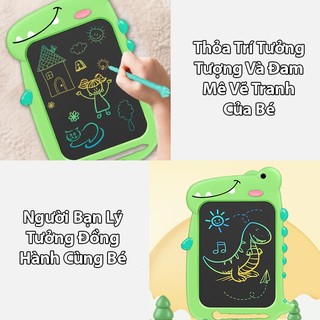 Bảng Vẽ Điện Tử Tự Xóa Dạ Quang Đa Sắc Màu Hình Cá Sấu Đáng Yêu Và Kỳ Lân Unicorn 10 Inch Tặng Kèm Pin - Bảng Tập Viết