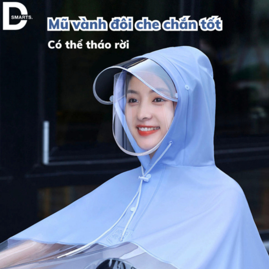 Áo mưa nửa trước trong suốt cho Mẹ và Bé Didooglt, che phủ toàn thân, kèm kính chắn mưa ( Hàng Dẹp )