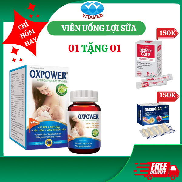 Lợi Sữa Oxpower 60 viên - Giúp tăng tiết sữa tăng chất lượng sữa mẹ