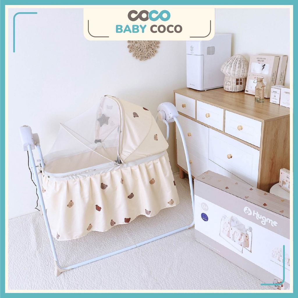 Nôi điện đa năng Hugme Plus 2023 - 5 chế độ đu đưa, Bluetooth, điều ...