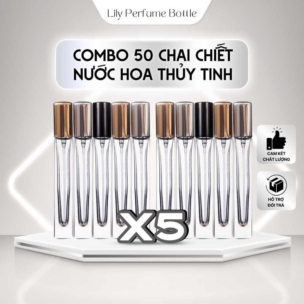 Combo 50 Lọ chiết nước hoa thủy tinh trụ vuông dài ,chai chiết nước hoa ...