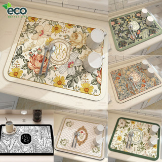 Thảm thấm hút nước ECO nhanh khô, chất liệu da Nappa chống trượt, Thảm lót ly tiện dụng cho nhà bếp