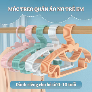 Móc treo quần áo trẻ em ECO thiết kế hình nơ dễ thương, Móc phơi đồ trẻ sơ sinh nhựa PP cao cấp