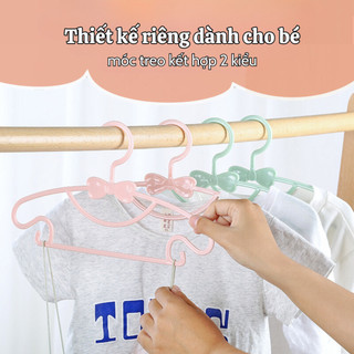 Móc treo quần áo trẻ em ECO thiết kế hình nơ dễ thương, Móc phơi đồ trẻ sơ sinh nhựa PP cao cấp