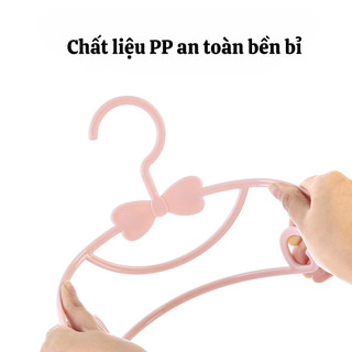 Móc treo quần áo trẻ em ECO thiết kế hình nơ dễ thương, Móc phơi đồ trẻ sơ sinh nhựa PP cao cấp