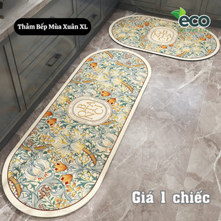 Thảm trải sàn nhà bếp ECO thấm hút nước, Thảm chùi chân lót cao su chống trơn trượt dễ dàng vệ sinh