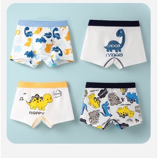 [BT22 Quần hộp cao cấp] Quần sịp bé trai, quần lót trẻ em nam, đồ bơi bé trai cotton loại 1 hình khủng long sắc màu