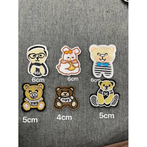 patch vải ủi nhiệt thêu hình thời trang bộ gấu
