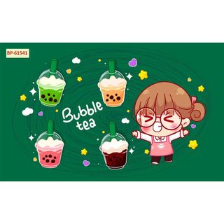 Tranh dán tường quán ăn Quán Cafe, Trà Sữa, Trang Trí Cửa Hàng