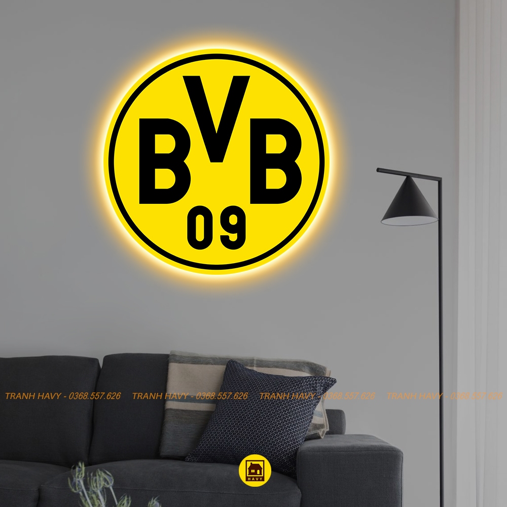 Logo LED Mica Tráng Gương CLB Borussia Dortmund BVB In UV 8K Cao Cấp ...