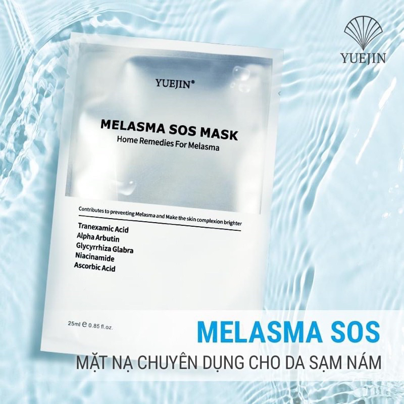 Mặt Nạ Yuejin Melasma SOS - Dưỡng trắng, Giảm nám và Chống lão hóa da (25ml) hạn 2028 IS219