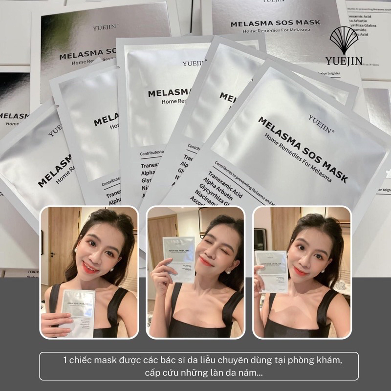 Mặt Nạ Yuejin Melasma SOS - Dưỡng trắng, Giảm nám và Chống lão hóa da (25ml) hạn 2028 IS220
