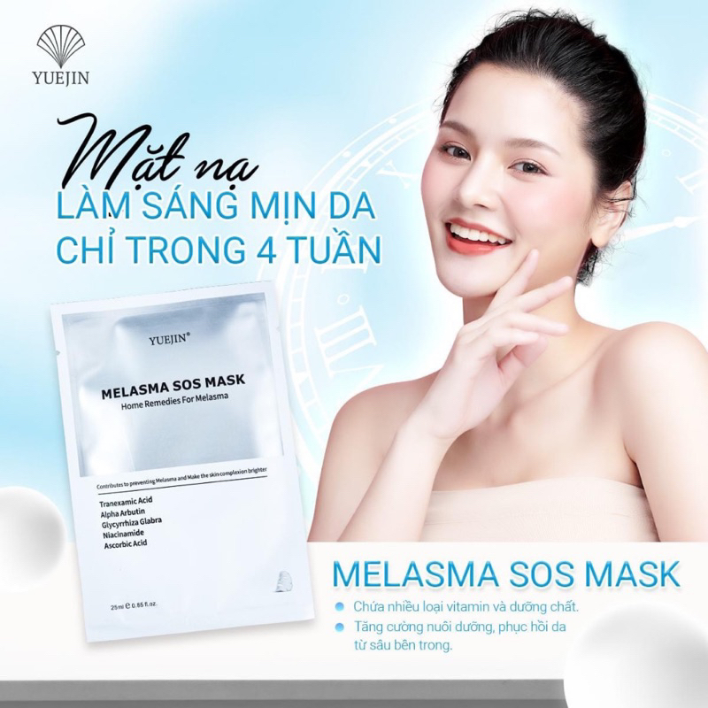 Mặt Nạ Yuejin Melasma SOS - Dưỡng trắng, Giảm nám và Chống lão hóa da (25ml) hạn 2028 IS220