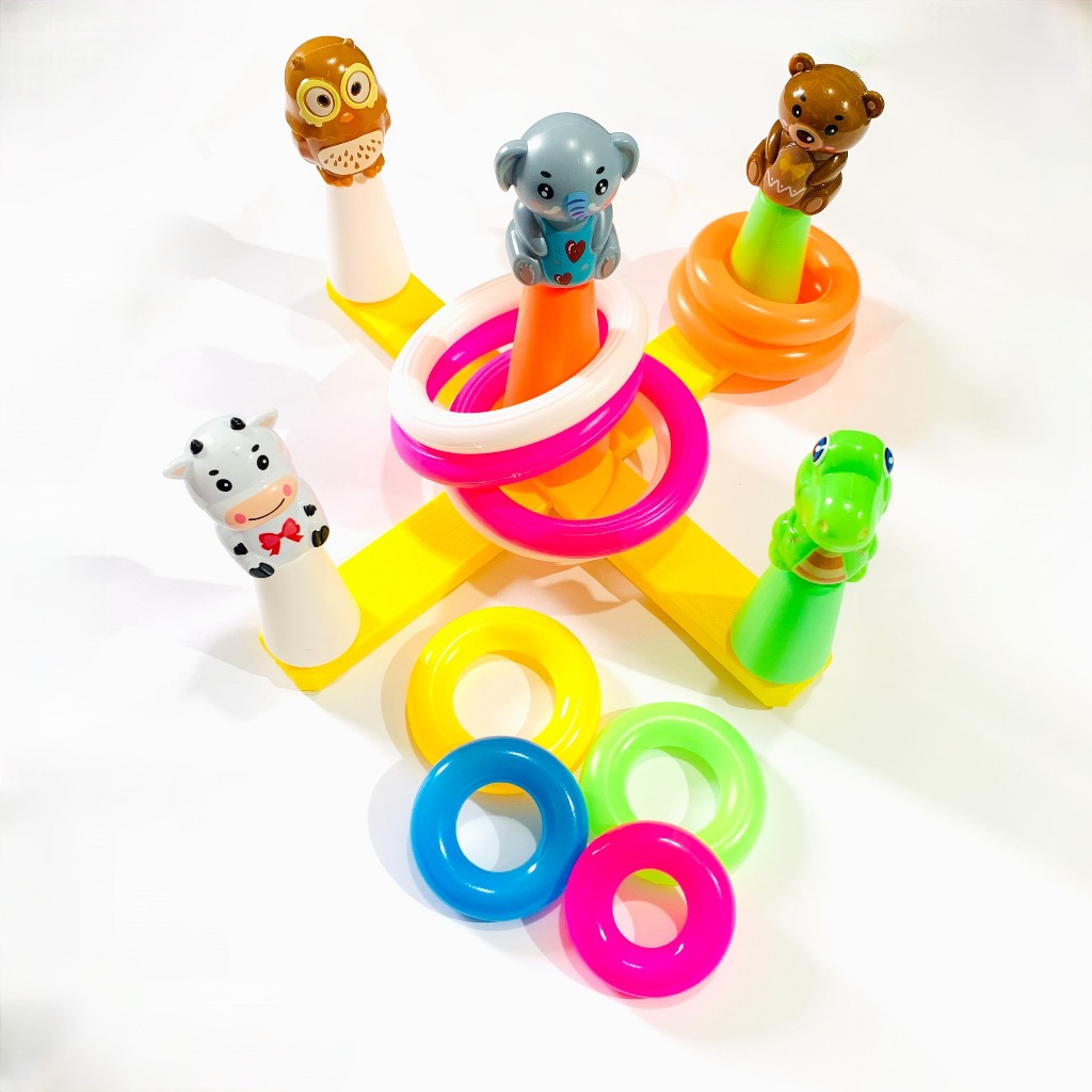 Đồ Chơi Ném Vòng Chóp Hình Con Vật Ngộ Nghĩnh, Game Ném Vòng Cho Bé Vận Động Tay Và Mắt Linh Hoạt