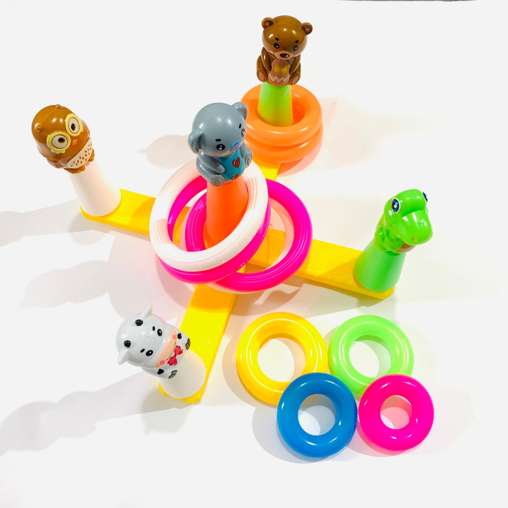 Đồ Chơi Ném Vòng Chóp Hình Con Vật Ngộ Nghĩnh, Game Ném Vòng Cho Bé Vận Động Tay Và Mắt Linh Hoạt