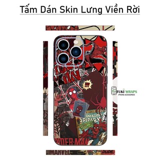 Tấm dán Skin Mặt Sau Mẫu Người Nhện MS01 FULL VIỀN 15promax , 14promax , 13promax , 12promax , 11promax  - FukiShop